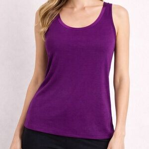 Banana Republic Luxe Touch Purple Tank Top Sleeveless Soft Stretch - Size M